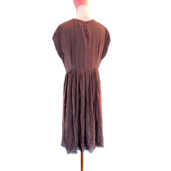 NWT Boden Boho Viscose Crepe Dress Beads & Sequins Dolman Sleeve Gray US 10 L - Picture 3 of 8